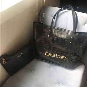 Bebe purse set, black